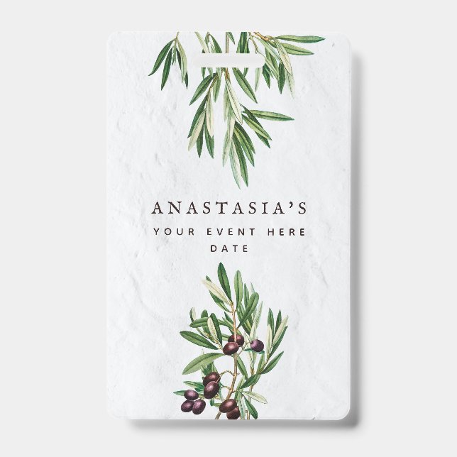 Crachá Olive Folha da Grécia Mediterrânica (Frente)