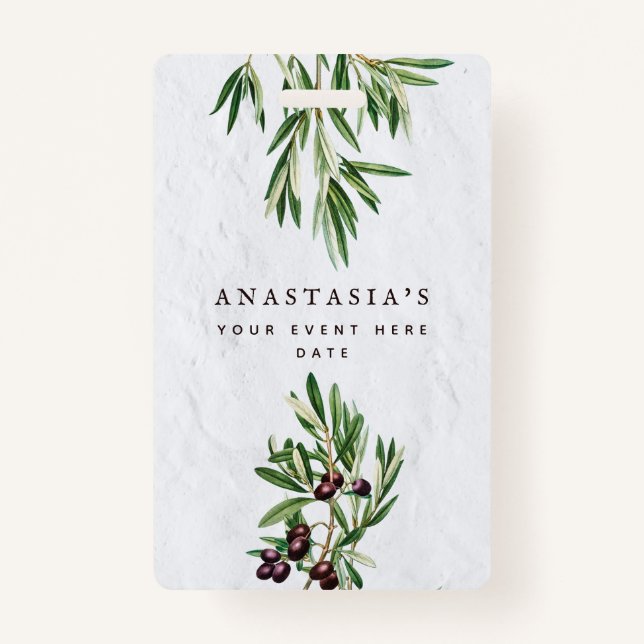 Crachá Olive Folha da Grécia Mediterrânica (Frente)