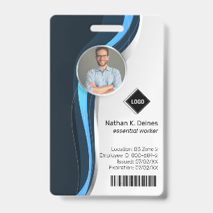 Crachá Onda de marinho Segurança da Empresa para ID de