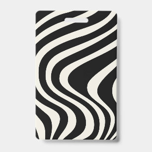 Crachá Ondas estilo retro preto e branco