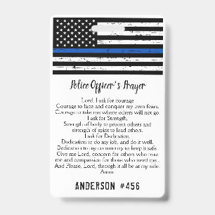 Crachá Oração Personalizada do Policial Thin Blue Line
