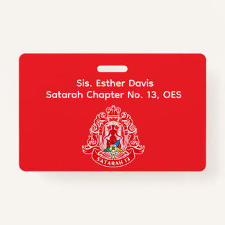 Crachá Order of Eastern Star (OES) Name Badge