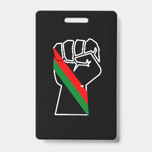 Crachá orgulho negro punho verde vermelho bandeira pan-af