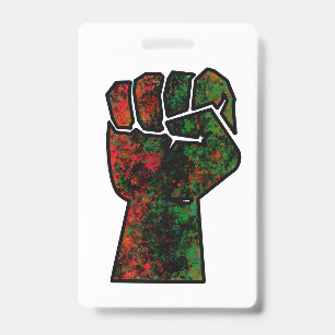 Crachá orgulho negro punho vermelho verde bandeira pan-af