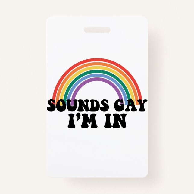 Crachá Orgulho Sons LGBT Gay Estou no Gay Rainbow (Frente)