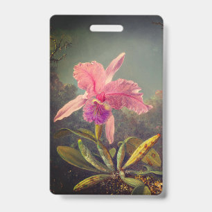 Crachá Orquídea Cattleya e Três Beija-flores Heade