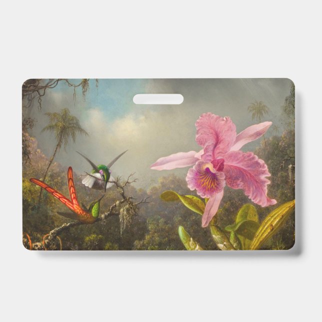 Crachá Orquídea com Dois Beija-flores Heade (Frente)