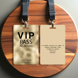 Crachá Ouro de Evento de Acesso Único VIP