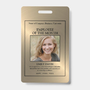 Crachá Ouro/Foto Personalizada - Prêmio de Funcionário