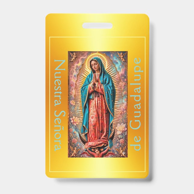 Crachá ouro Nossa Senhora de Guadalupe (Verso)