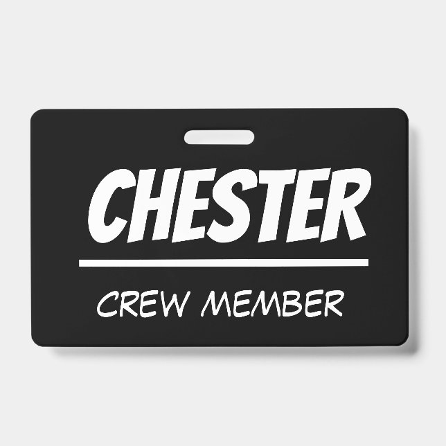 Crachá ousado, faixa gráfica - tripulante, voluntário, et (Frente)