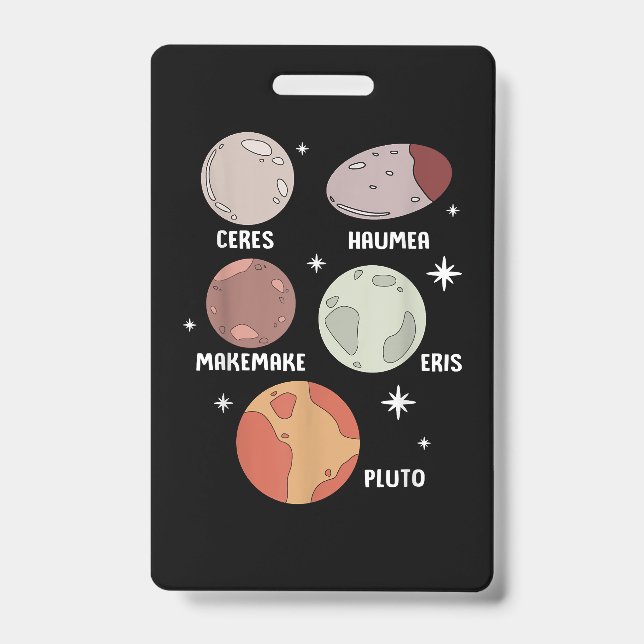 Crachá Outer Space Solar System Dwarf Planet For Kids (Frente)