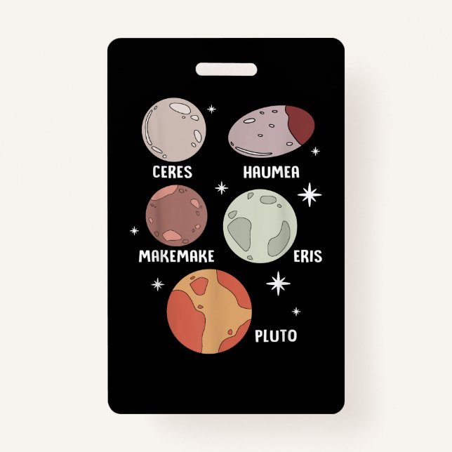 Crachá Outer Space Solar System Dwarf Planet For Kids (Frente)