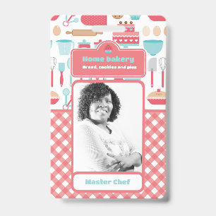 Crachá Padaria Caseira Personalizável Foto de Chef Profis