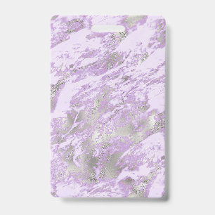 Crachá Padrão Abstrato Chic Cinza Roxo Elegante