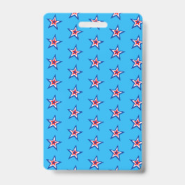 Crachá Padrão azul brilhante vermelho e branco das estrel