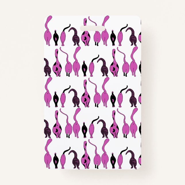 Crachá Padrão de Bumbuns de Gato Roxo (Frente)