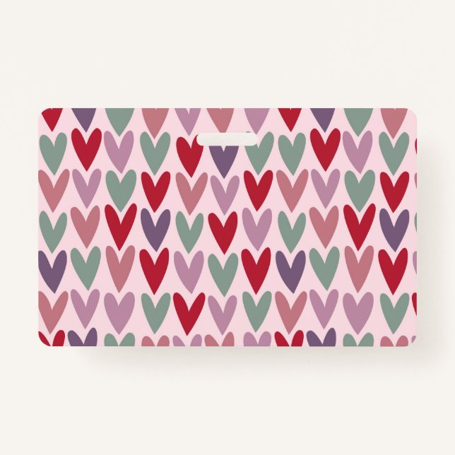 Crachá Padrão de Corações 1 (Frente)