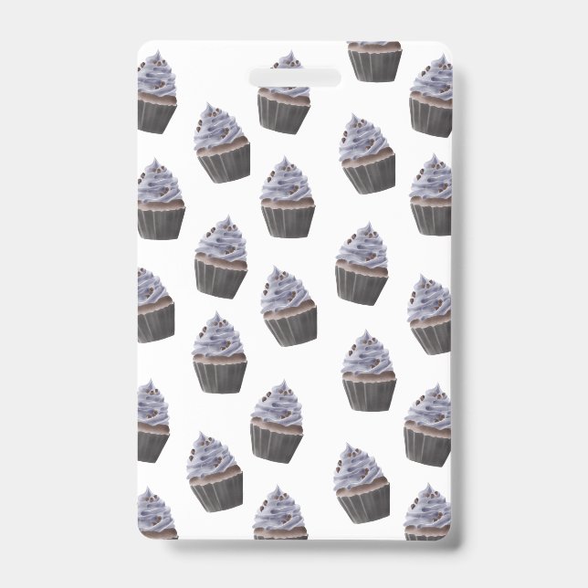 Crachá Padrão de Cupcake (Frente)