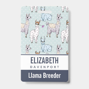 Crachá Padrão de Llama bonito nas Bolinhas