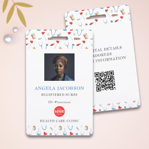 Crachá Padrão de logotipo de enfermeiro registrado para a