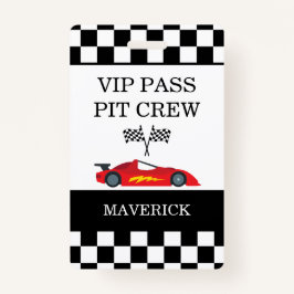 Crachá Padrão de Xadrez Preto e Branco de Aniversário