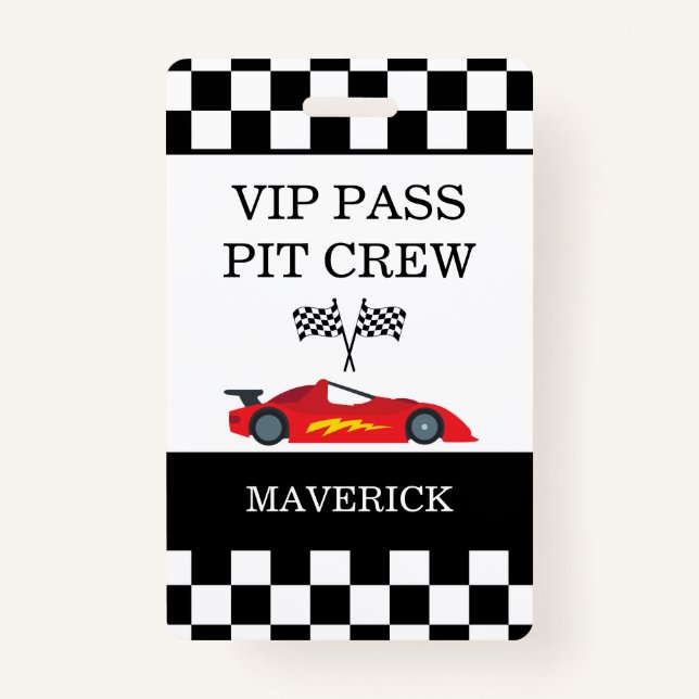 Crachá Padrão de Xadrez Preto e Branco de Aniversário (Frente)