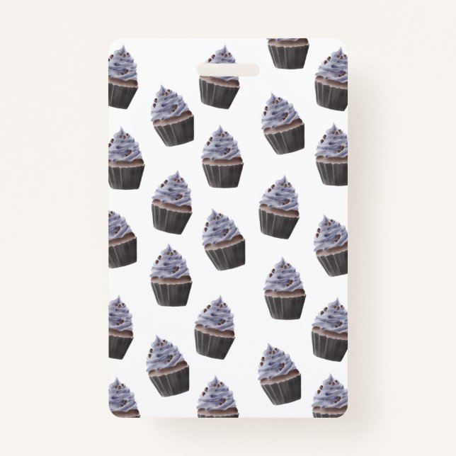 Crachá Padrão do cupcake (Frente)