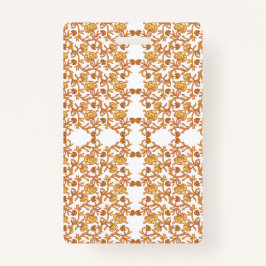 Crachá Padrão floral simétrico com mosca laranja