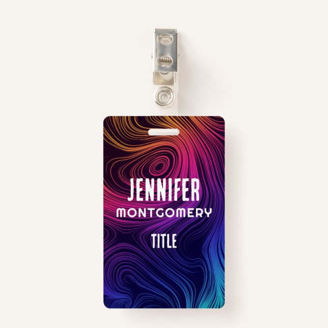 Crachá Padrão Legal dos círculos de vibração e espirros (Frente com Clipe)