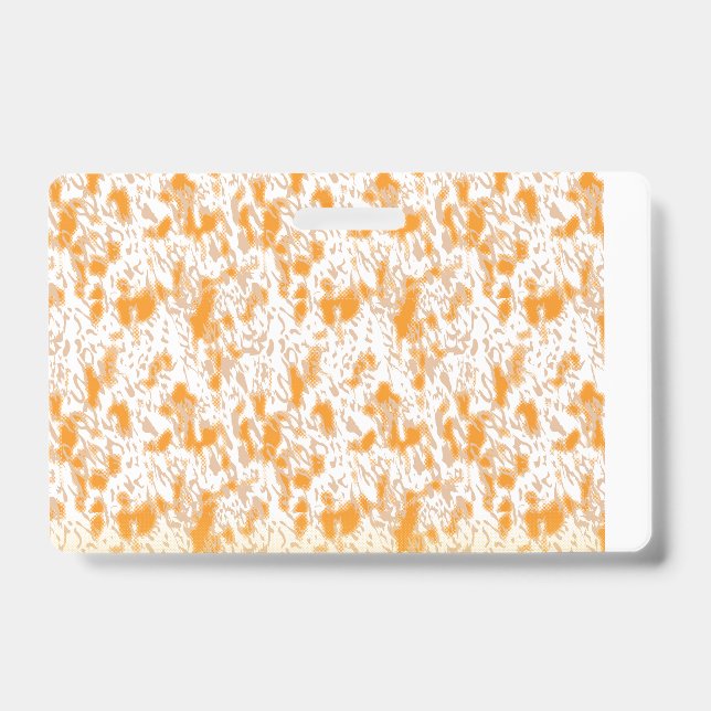 Crachá Padrão têxtil com laranja vibrante e dourado (Frente)