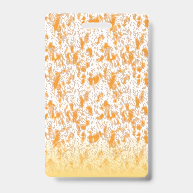 Crachá Padrão têxtil com laranja vibrante e dourado (Frente)