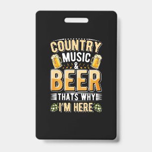 Crachá País de bebedor de cerveja música country aniversá
