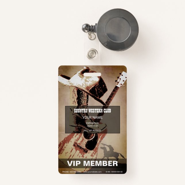 Crachá País ocidental (Frente com retrátil)