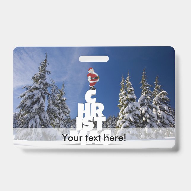 Crachá Paisagem de inverno de Natal (Frente)