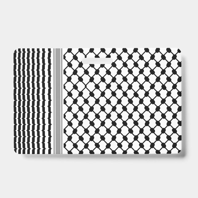 Crachá Palestino Hatta Keffiyeh Kufiya Folk (2 Padrão) (Front)