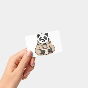 Crachá Panda de Café de Desenho Animado Muito Cansado par
