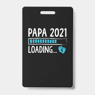 Crachá Papai 2021 Carregando Anúncio de Gravidez