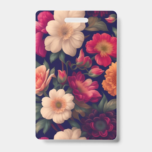 Crachá Papel de parede com padrão floral (Frente)