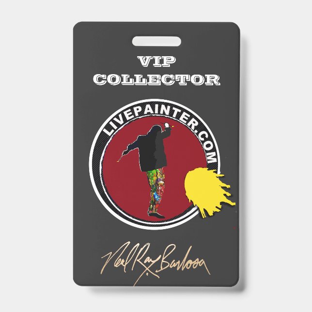 CRACHÁ PARA COLECCIONADORES VIP DE ARTE DE LIVEPAINTER NE (Frente)