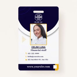 Crachá para ID de foto azul do Marinho profissiona