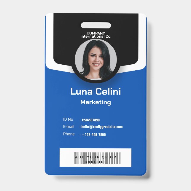 Crachá para identificação profissional de fotos -  (Frente)