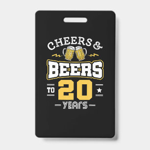Crachá Parabéns Pelo 20º Aniversário Cerveja E Brindes An