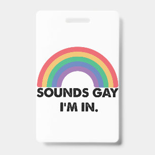 Crachá Parece Gay Estou No Mês do Orgulho Gay Rainbow