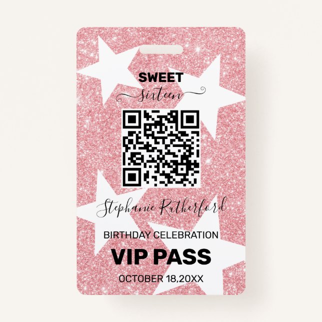 Crachá Partido de PASS VIP Personalizado (Frente)