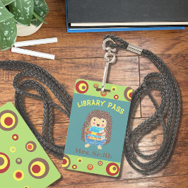 Crachá Passagem da biblioteca de livros de carregando Hed