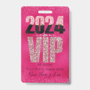 Crachá Passagem de Acesso Total Pink VIP Glamourosa com B