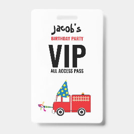 Crachá Passagem de Aniversário Personalizada de Caminhão 