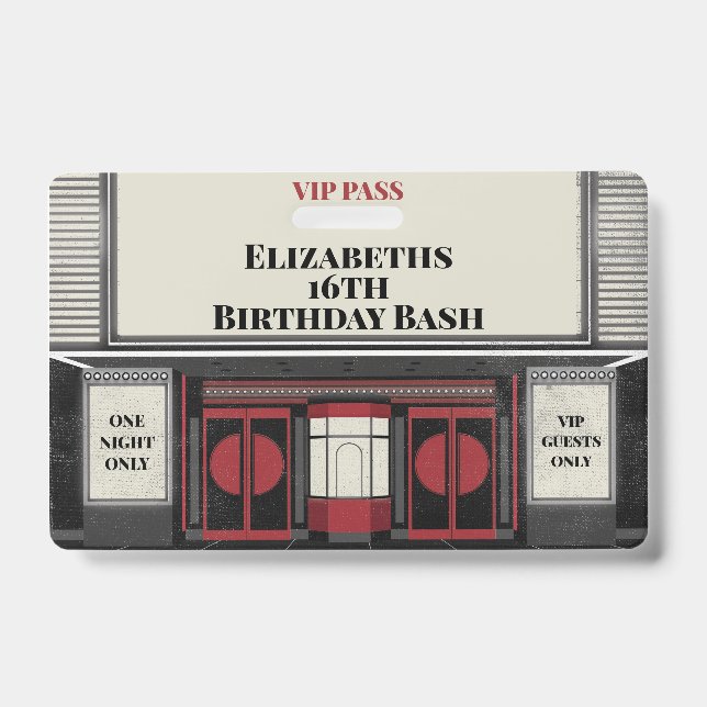 Crachá Passagem de VIP no Birthday (Frente)