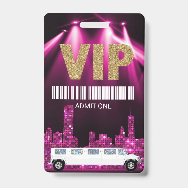 Crachá Passagem do partido da passagem do Limo, VIP, (Frente)